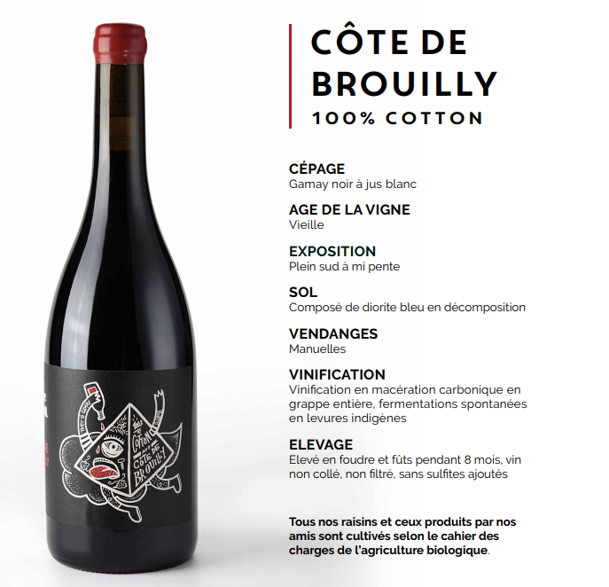 Domaine Bonnet Cotton (France – Beaujolais) – Côte de Brouilly 100 % Cotton 2022 ; Magnum 1,5l
