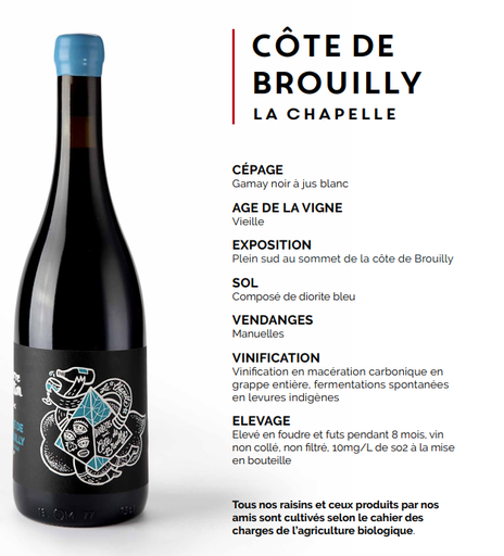 Marine Bonnet & Pierre Cotton (France – Beaujolais) – Côte de Brouilly La Chapelle 2023